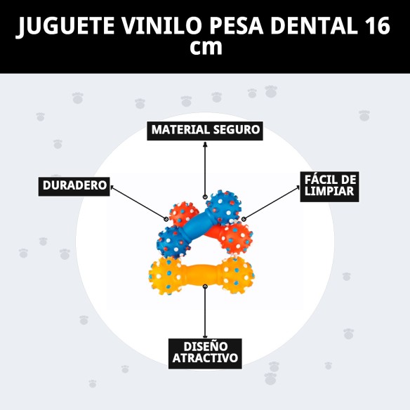 Juguete Dental de Vinilo 16 cm para Mascotas - Divertido y Útil