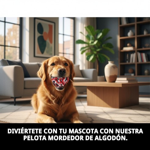 Pelota Mordedor de Algodón 10cm para Mascotas Divertidas