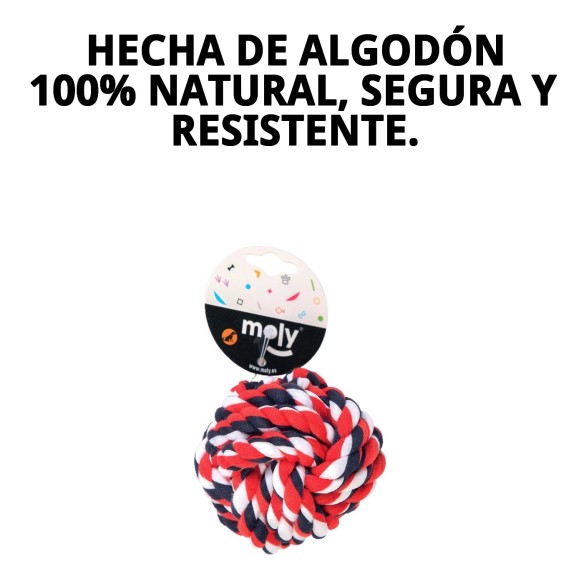 Pelota Mordedor de Algodón 10cm para Mascotas Divertidas