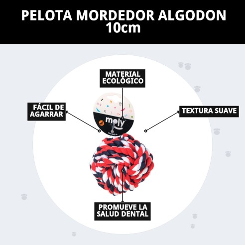 Pelota Mordedor de Algodón 10cm para Mascotas Divertidas