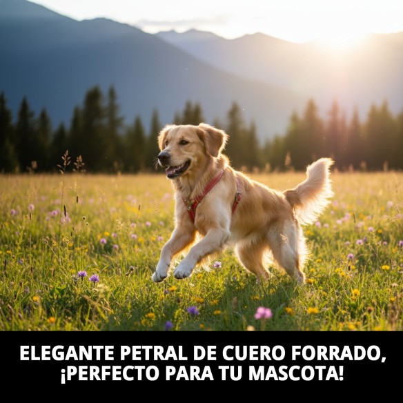 Petral de Cuero Forrado 25 cm - Comodidad y Estilo para tu Mascota