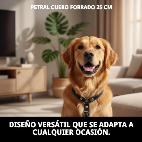 Petral de Cuero Forrado 25 cm - Comodidad y Estilo para tu Mascota