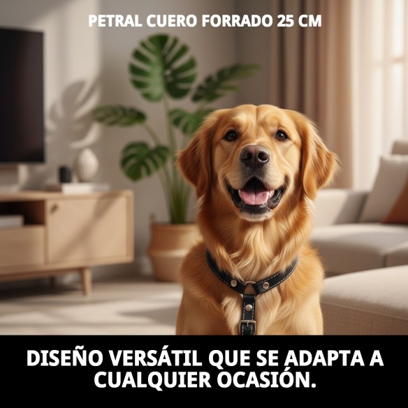 Petral de Cuero Forrado 25 cm - Comodidad y Estilo para tu Mascota