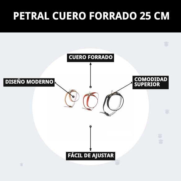 Petral de Cuero Forrado 25 cm - Comodidad y Estilo para tu Mascota