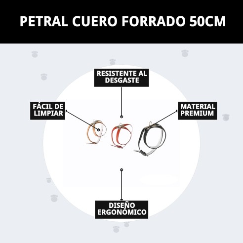Petral Cuero Forrado 50cm: Estilo y Comodidad para tu Mascota