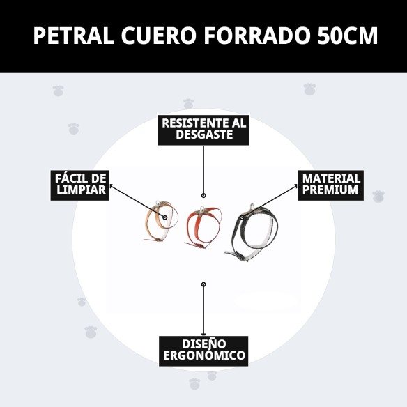 Petral Cuero Forrado 50cm: Estilo y Comodidad para tu Mascota