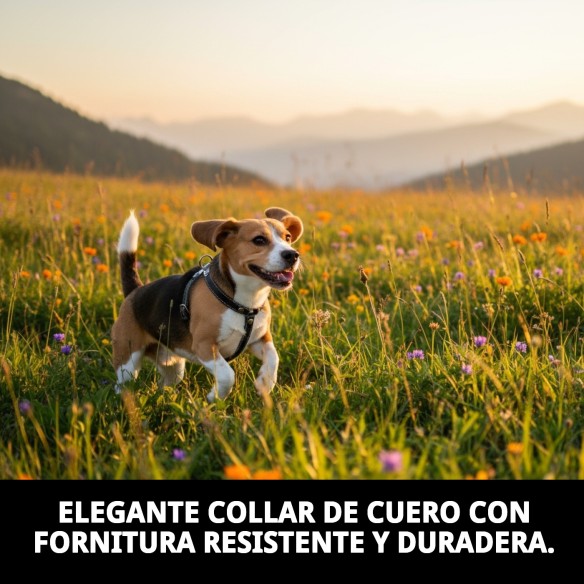 Petral de cuero con fornitura de 25 cm para tu mascota