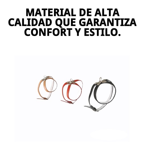 Petral de cuero con fornitura de 25 cm para tu mascota