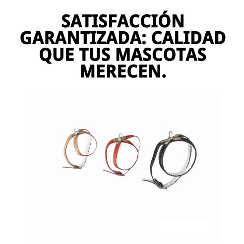 Petral de cuero con fornitura de 25 cm para tu mascota