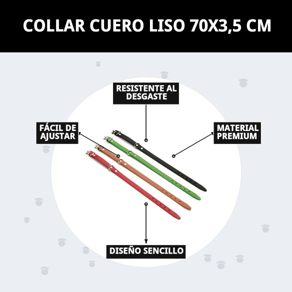Collar de Cuero Liso para Perros - Estilo y Comodidad