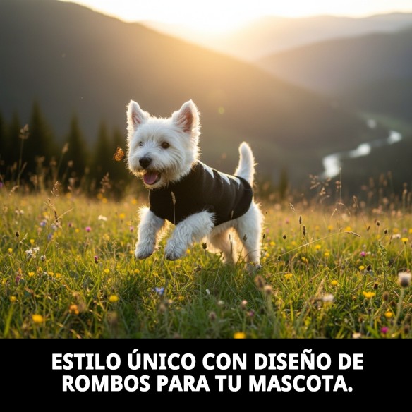 Jersey Diseño Rombos para Mascotas - 35cm de Estilo Único
