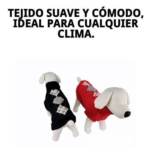 Jersey Diseño Rombos para Mascotas - 35cm de Estilo Único
