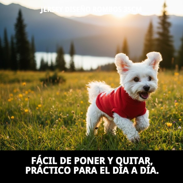 Jersey Diseño Rombos para Mascotas - 35cm de Estilo Único