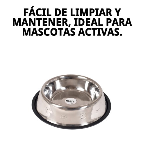 Comedero Acero Inoxidable Antideslizante 18 cm 0,90L