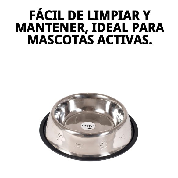 Comedero Acero Inoxidable Antideslizante 18 cm 0,90L