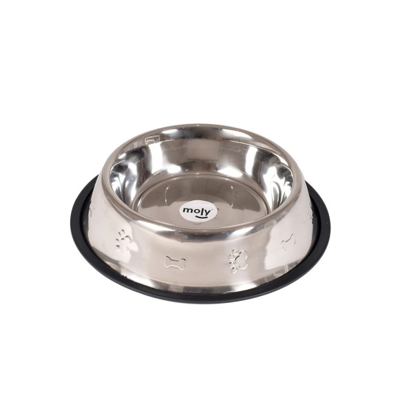 Comedero de Acero Inoxidable 25 cm con Diseño Divertido